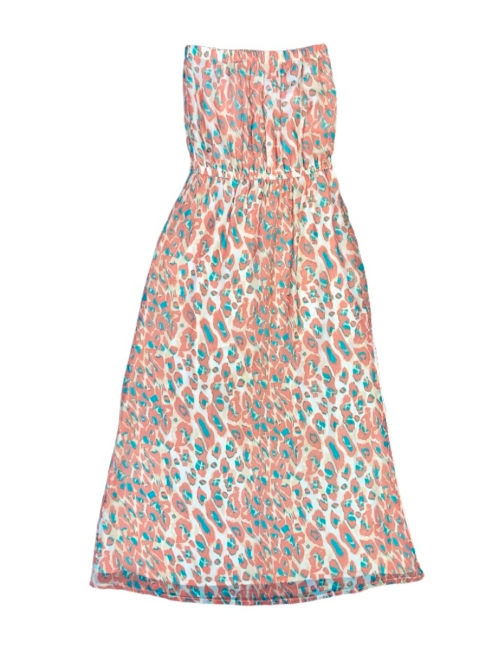 Lovers + Friends Dawn Maxi Dress Women’s Small Coral Leopard Strapless